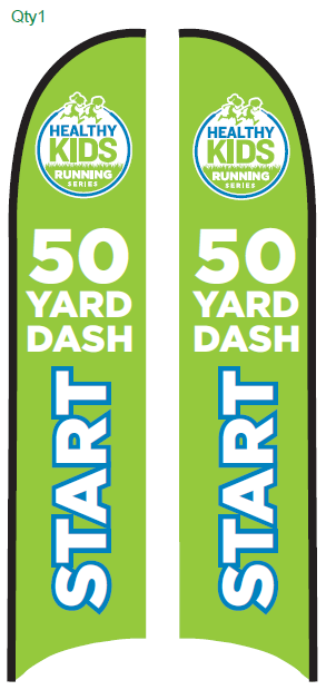 50-Yard Dash Start Blade Flag - Large (15.75') with Ground Spike Base