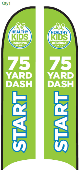 75-Yard Dash Start Blade Flag - Large (15.75') with Ground Spike Base
