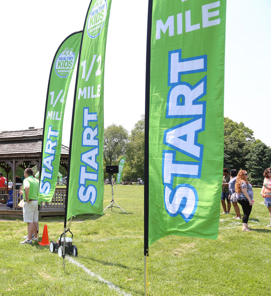 1/4 Mile Start Blade Flag - Large (15.75') with Ground Spike Base