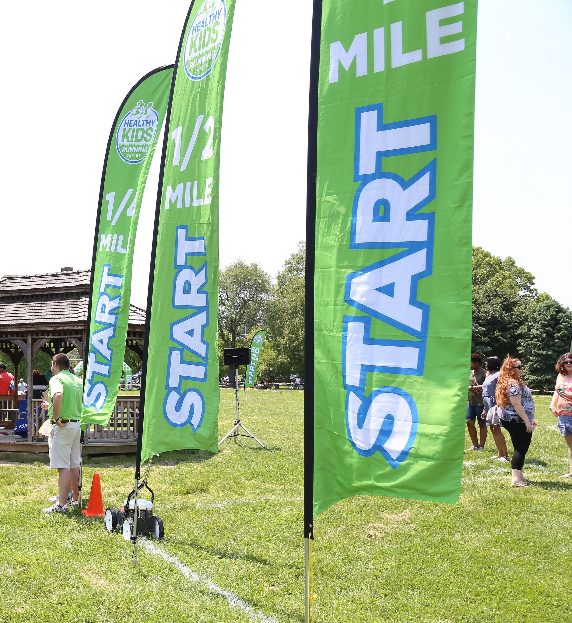 1 Mile Start Blade Flag - Large (15.75') with Ground Spike Base